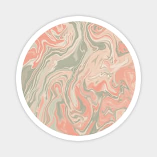 Shades of Green and Pink Dreamy Pastels Aesthetic Marble Pattern Magnet